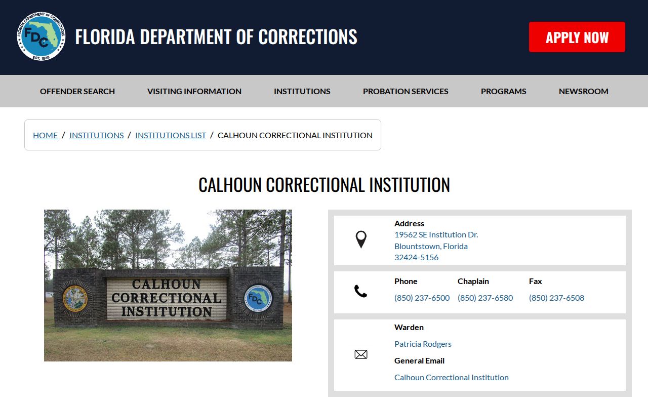 Calhoun CI Work Camp temporarily closed release records source